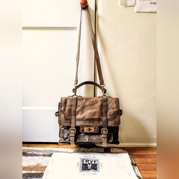 Frye Bags Frye Brown Leather Small Messenger Bag Crossbody Top
